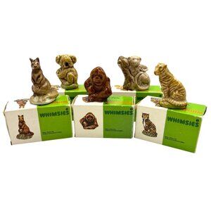 5 Wade Whimsies Set 10 Complete 1979 Kangaroo Orangutan Tiger Koala Langur Boxes